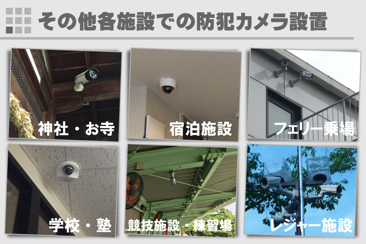 その他の様々な建物・施設での防犯カメラ設置事例　京都防犯カメラセンター